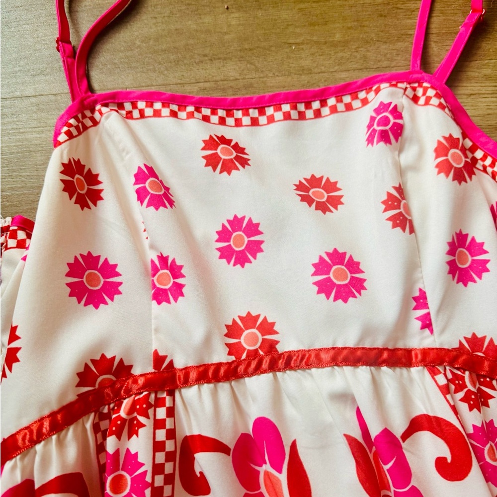 bebe Floral Maxi Dress - Pink and White - Picture 3 of 4